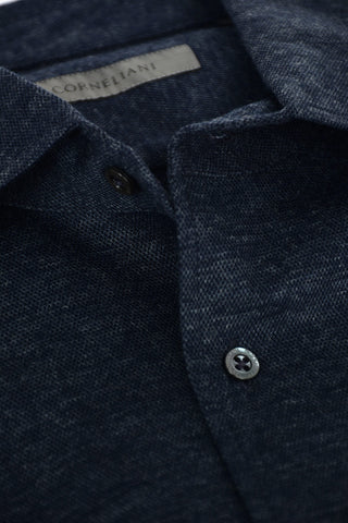 Virgin Wool Shirt with Standard Collar