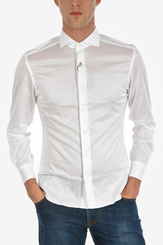 Virgin Wool Shirt with Standard Collar