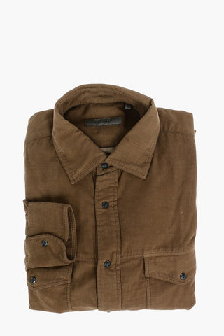 Corduroy Shirt with Double Breast Pocket