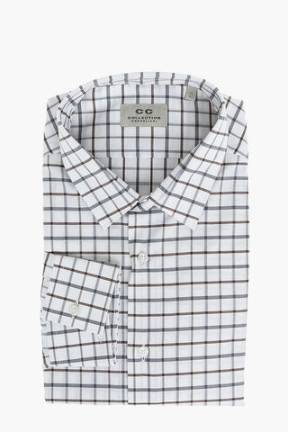 CC COLLECTION Graph Checkered Shirt with Classic Collar