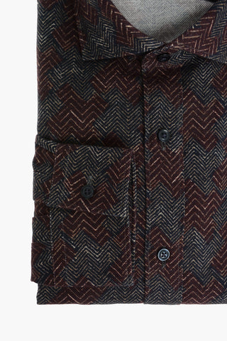 CC COLLECTION Geometric Patterned Shirt with Classic Collar