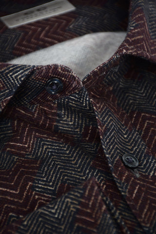 CC COLLECTION Geometric Patterned Shirt with Classic Collar