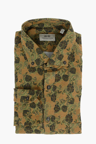 CC COLLECTION Flannel Shirt with Floral Pattern