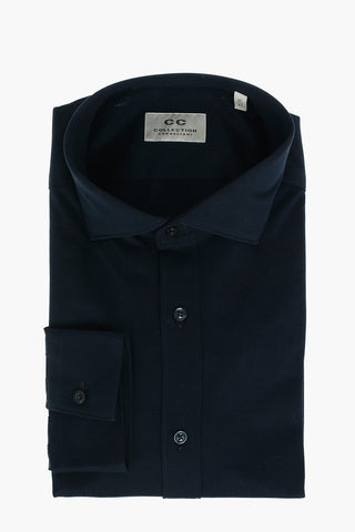 CC COLLECTION Camicia in Cotone Stretche con Collo Italiano