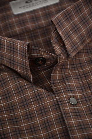 CC COLLECTION Tattersall Checkered Shirt with Double Breast Pocket