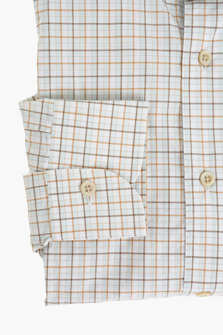 Camicia in Motivo Tattersall con Collo Francese