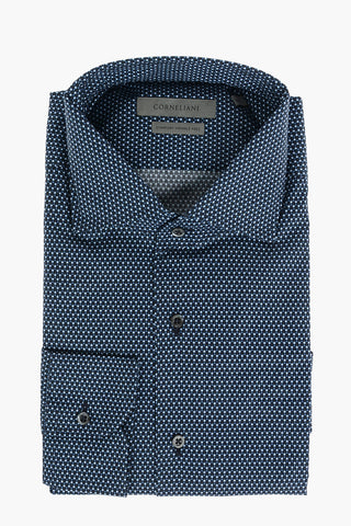 Comfort Wrinkle Free Cotton Shirt with Geometric Pattern