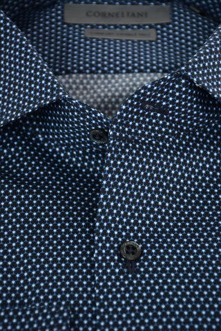Comfort Wrinkle Free Cotton Shirt with Geometric Pattern
