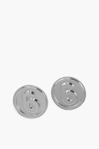 MM6 brass earrings with logo
