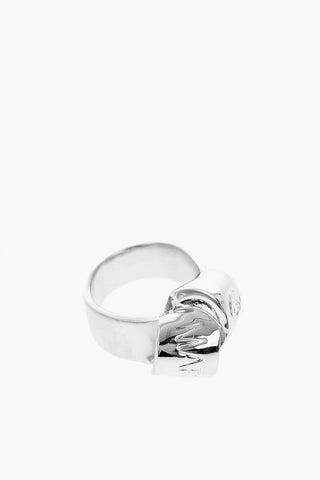 MM6 Engraved Logo Knotted Design Ring