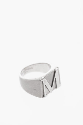 Silver Signet ring with letter M