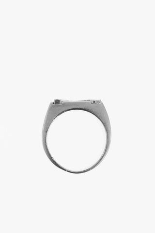 Silver Signet ring with letter M