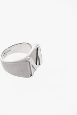 Silver Signet ring with letter M
