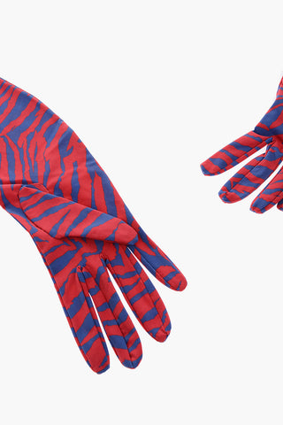 MM6 animal patterned two-tone opera gloves