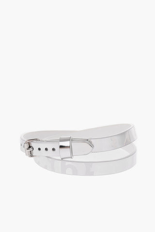 MM6 Metallic Leather Double Strap Bracelet