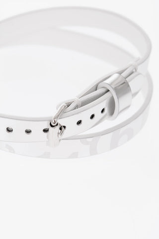 MM6 Metallic Leather Double Strap Bracelet