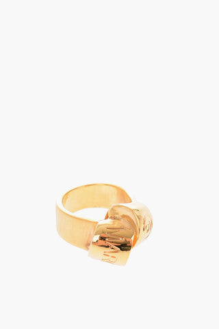 MM6 engraved logo interlocking design ring