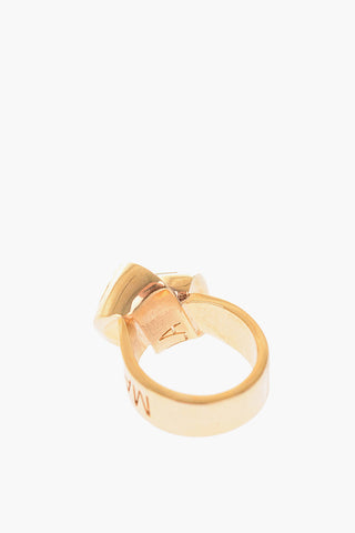 MM6 engraved logo interlocking design ring