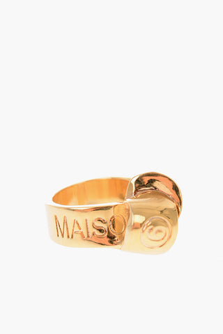 MM6 engraved logo interlocking design ring