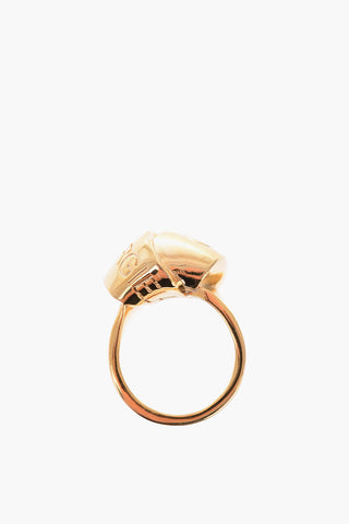 MM6 engraved logo interlocking design ring