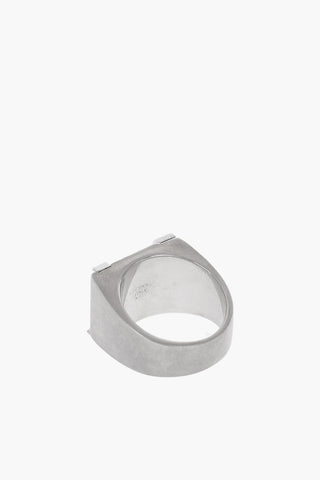 Silver Signet ring with contrasting letter M