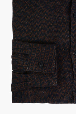 CC COLLECTION Cotton Shirt with Herringbone Pattern