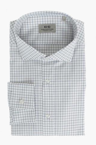 CC COLLECTION Tattersall Checkered Shirt with Standard Collar