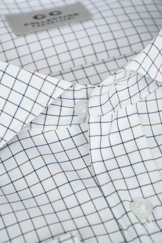 CC COLLECTION Tattersall Checkered Shirt with Standard Collar