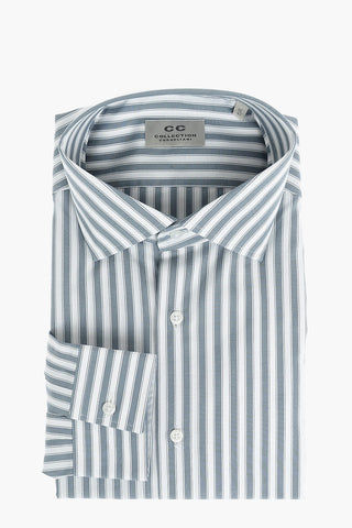 CC COLLECTION Camicia con Collo Francese in Motivo Awining