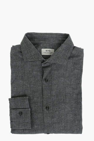 CC COLLECTION Stretched Cotton Shirt with Classic Collar 