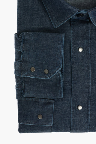 CC COLLECTION Chambray Cotton Shirt with Two Breast Pockets