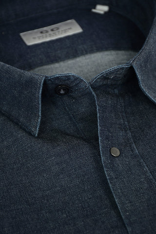 CC COLLECTION Chambray Cotton Shirt with Two Breast Pockets
