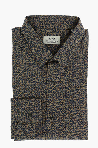 CC COLLECTION Floral Patterned Shirt with Classic Collar