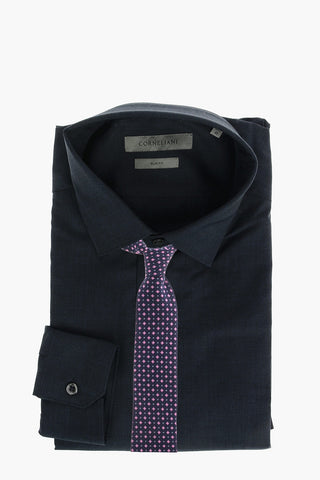Camicia in Lana Vergine con Collo Francese