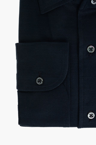 COUTURE Camicia in Cotone Hopsack con Collo Francese