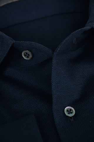 COUTURE Camicia in Cotone Hopsack con Collo Francese
