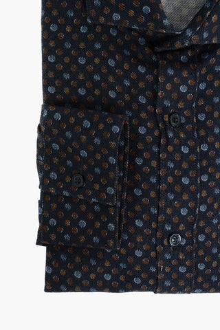 CC COLLECTION Polka Dots Patterned Shirt with Classic Collar
