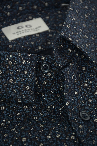 CC COLLECTION Floral Patterned Shirt with Classic Collar