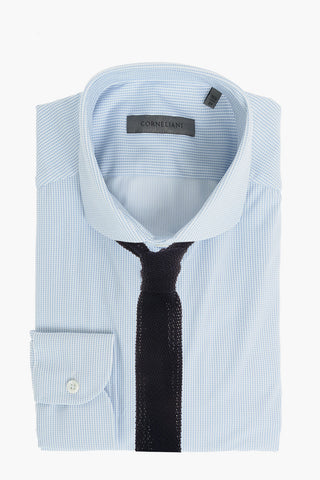 Camicia in Tessuto Stretch con Motivo Mini-catene