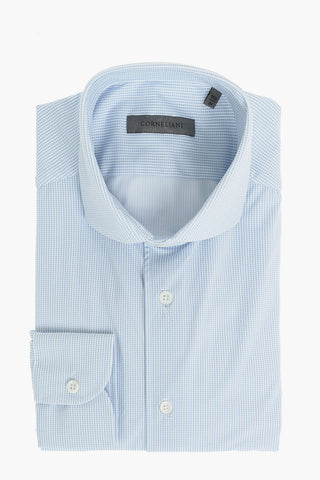 Camicia in Tessuto Stretch con Motivo Mini-catene