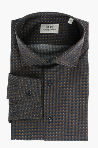 CC COLLECTION Geometric Patterned Shirt with Standard Collar
