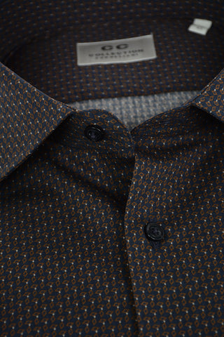 CC COLLECTION Geometric Patterned Shirt with Standard Collar