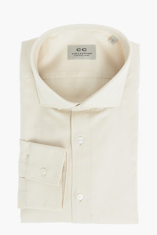 CC COLLECTION Twill Cotton Shirt with Standard Collar