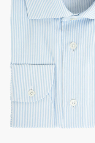 Camicia in Cotone Herringbone con Motivo a Righe Awning