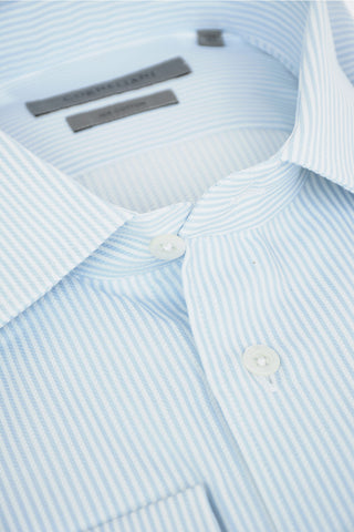 Camicia in Cotone Herringbone con Motivo a Righe Awning