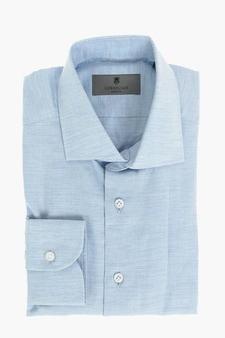 SARTORIA Camicia in Cotone e Cashemere con Collo Francese