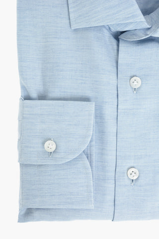 SARTORIA Camicia in Cotone e Cashemere con Collo Francese