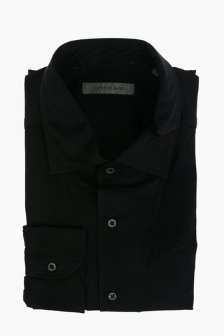 Camicia in Cotone Popeline con Collo Francese