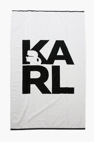 contrasting Logo Embroidered Beach Towel