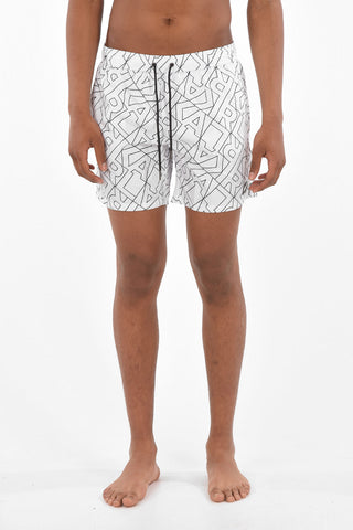 Printed KARL ALL OVER Boxer Swimsuit